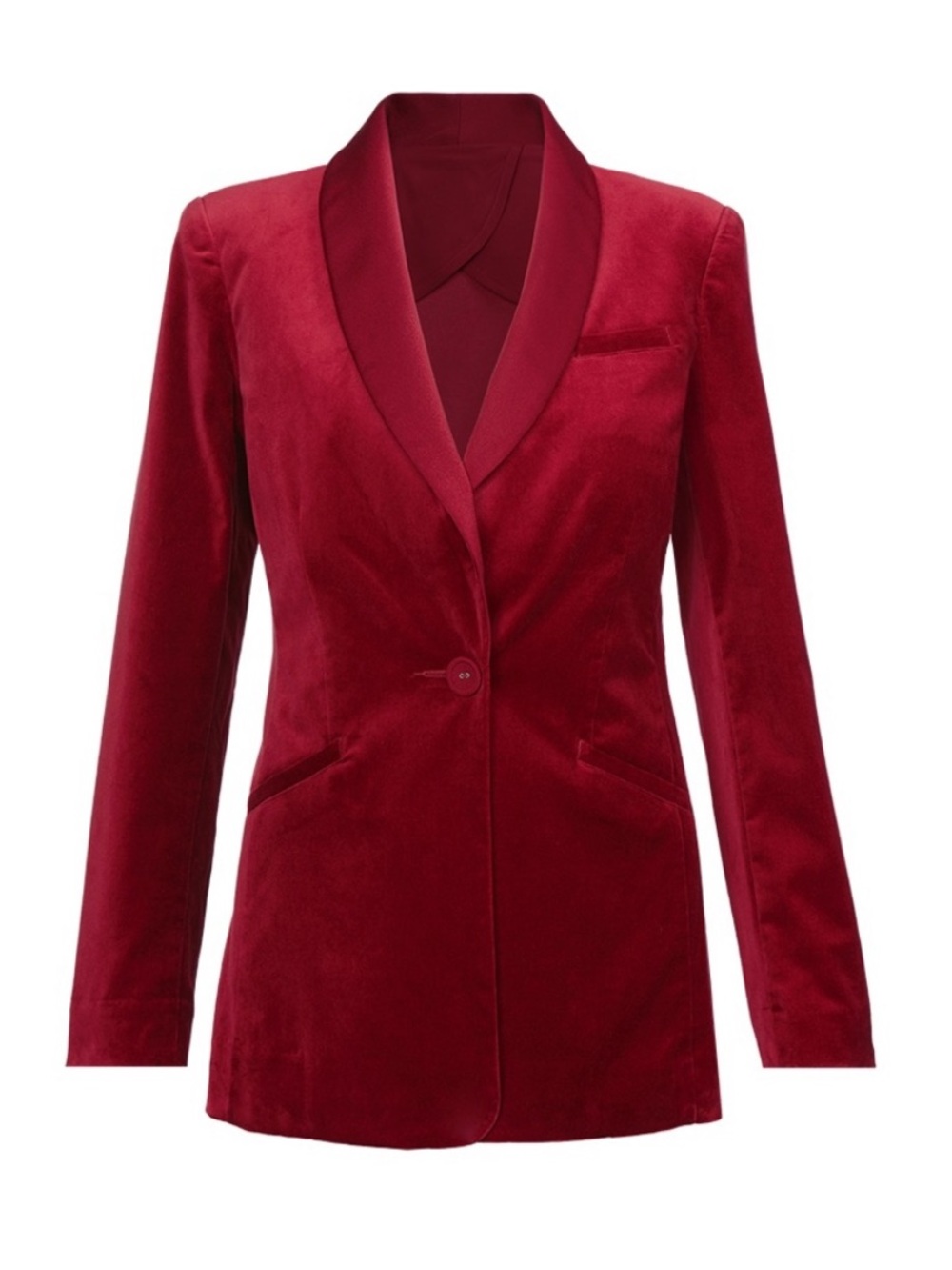 Cabi Ford Velvet Blazer Jacket in Red Fall 2023 Medium #4623